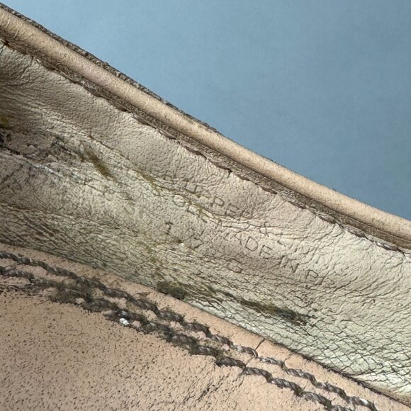 Tory Burch Pointed-Toe Ballerina Cream Leather Flats with Gold Heel, Size 8.5 - Picture 15 of 15